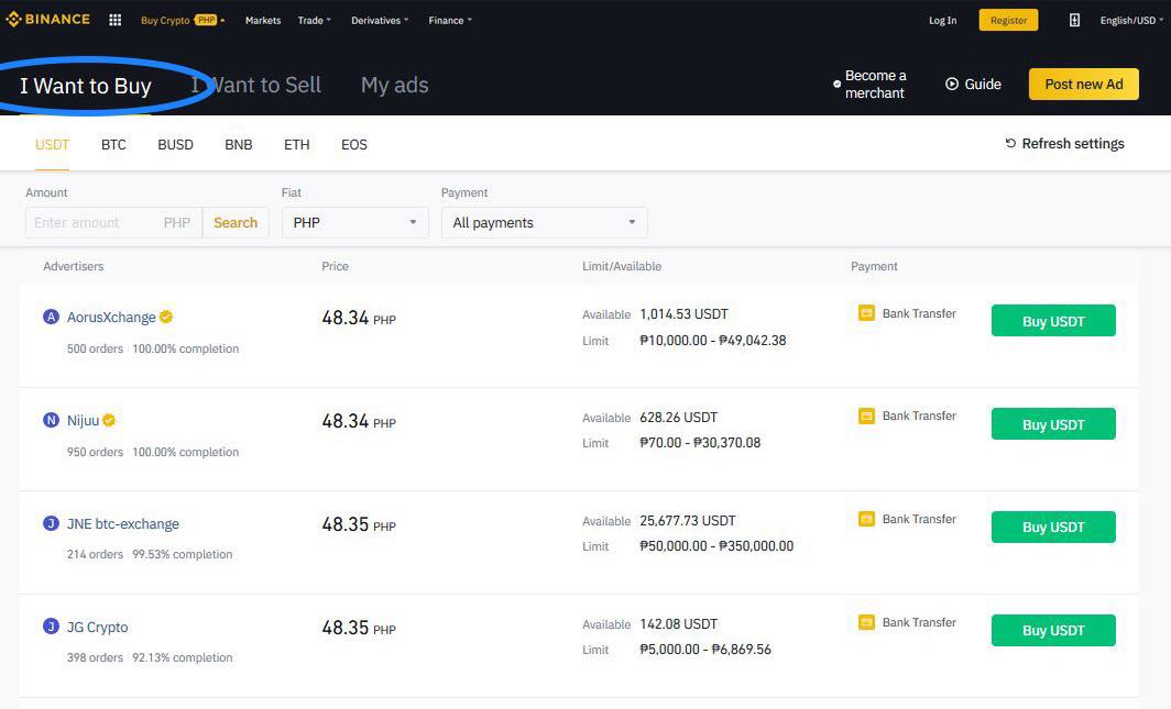 How To Use Binance P2P To Buy Bitcoin USDT In The Philippines